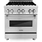ZLINE Appliance Package - 30 in. Dual Fuel Range, 30 in. Range Hood, Microwave Drawer - 3KP-RARH30-MW