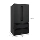 ZLINE Appliance Package - 30" Kitchen Package with Black Stainless Steel Refrigeration, Rangetop, 30" Range Hood and 30" Single Wall Oven - 4KPR-RTBRH30-AWS