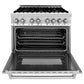 ZLINE Appliance Package - 36 in. Dual Fuel Range, Range Hood, 3 Rack Dishwasher, Refrigerator - 4KPR-RARH36-DWV