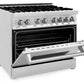ZLINE Appliance Package - 36 in. Dual Fuel Range, Range Hood, Microwave Drawer, 3 Rack Dishwasher - 4KP-RARH36-MWDWV