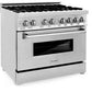 ZLINE Appliance Package - 36 in. Dual Fuel Range, Range Hood, Microwave Drawer, 3 Rack Dishwasher - 4KP-RARH36-MWDWV