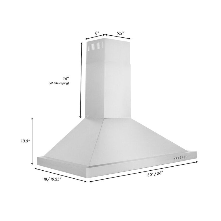 ZLINE Appliance Package - 36 In. Dual Fuel Range, Range Hood, Microwave Oven in Stainless Steel - 3KP-RARHMWO-36