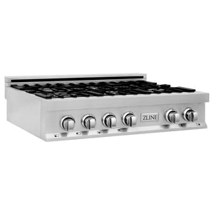 ZLINE Appliance Package -Kitchen Package with Refrigeration, 36" Stainless Steel Rangetop, 36" Range Hood and 30" Single Wall Oven - 4KPR-RTRH36-AWS