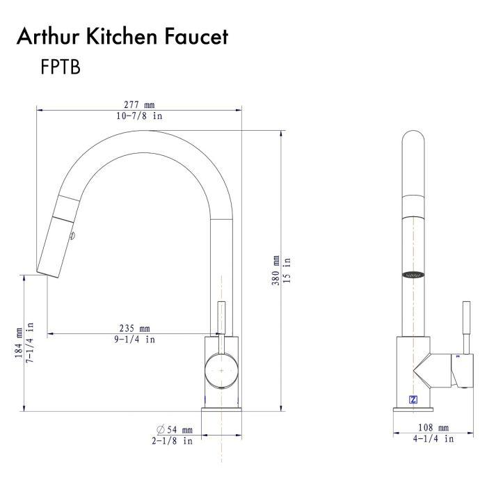 ZLINE Arthur Kitchen Faucet in Brushed Nickel (ATH-KF-BN)