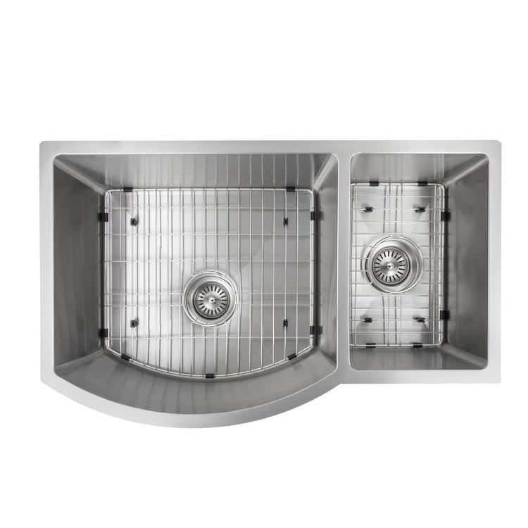 ZLINE Aspen 33 Inch Undermount Double Bowl Sink in Snow Stainless Steel (SC30D-33S)