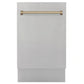 ZLINE Autograph Edition 18 in. Dishwasher in Stainless Steel with Champagne Bronze Handle