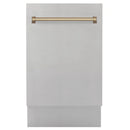 ZLINE Autograph Edition 18 in. Dishwasher in Stainless Steel with Champagne Bronze Handle