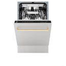 ZLINE Autograph Edition 18 in. Dishwasher in Stainless Steel with Champagne Bronze Handle