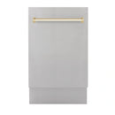 ZLINE Autograph Edition 18 in. Dishwasher in Stainless Steel with Champagne Bronze Handle - DWVZ-304-18-CB
