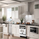 ZLINE Autograph Edition 24" 2.8 cu. ft. Dual Fuel Range with Gas Stove and Electric Oven in DuraSnow Stainless Steel with White Matte Door and Accents