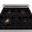 ZLINE Autograph Edition 24" 2.8 cu. ft. Dual Fuel Range with Gas Stove and Electric Oven in DuraSnow Stainless Steel with White Matte Door and Accents