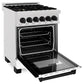 ZLINE Autograph Edition 24" 2.8 cu. ft. Dual Fuel Range with Gas Stove and Electric Oven in DuraSnow Stainless Steel with White Matte Door and Accents