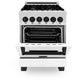ZLINE Autograph Edition 24" 2.8 cu. ft. Dual Fuel Range with Gas Stove and Electric Oven in DuraSnow Stainless Steel with White Matte Door and Accents