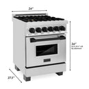 ZLINE Autograph Edition 24" 2.8 cu. ft. Dual Fuel Range with Gas Stove and Electric Oven in Stainless Steel with Accents