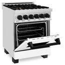 ZLINE Autograph Edition 24" 2.8 cu. ft. Dual Fuel Range with Gas Stove and Electric Oven in Stainless Steel with White Matte Door and Accents