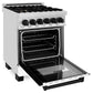 ZLINE Autograph Edition 24" 2.8 cu. ft. Dual Fuel Range with Gas Stove and Electric Oven in Stainless Steel with White Matte Door and Accents
