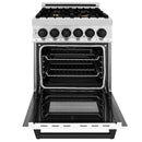 ZLINE Autograph Edition 24" 2.8 cu. ft. Dual Fuel Range with Gas Stove and Electric Oven in Stainless Steel with White Matte Door and Accents