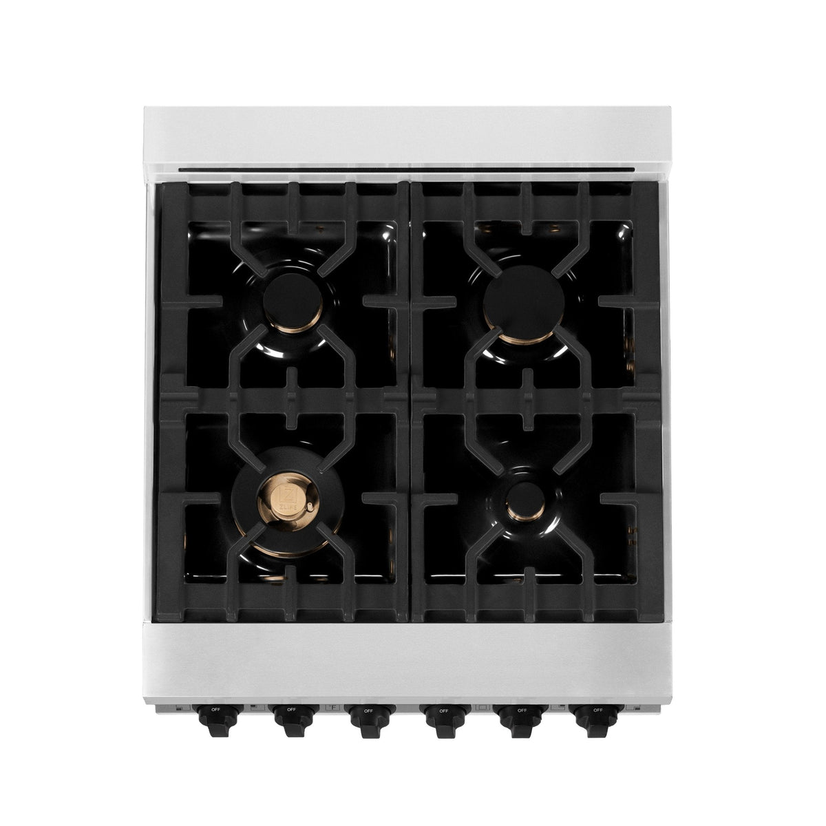 ZLINE Autograph Edition 24" 2.8 cu. ft. Dual Fuel Range with Gas Stove and Electric Oven in Stainless Steel with White Matte Door and Accents