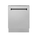 ZLINE Autograph Edition 24" 3rd Rack Top Control Tall Tub Dishwasher in DuraSnow Stainless Steel with Accent Handle, 51dBa