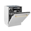 ZLINE Autograph Edition 24" 3rd Rack Top Control Tall Tub Dishwasher in Stainless Steel with Accent Handle, 51dBa