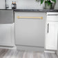 ZLINE Autograph Edition 24" 3rd Rack Top Control Tall Tub Dishwasher in Stainless Steel with Accent Handle, 51dBa