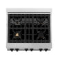 ZLINE Autograph Edition 30" 4.0 cu. ft. Dual Fuel Range with Gas Stove and Electric Oven in DuraSnow Stainless Steel with White Matte Door and Accents