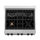 ZLINE Autograph Edition 30" 4.0 cu. ft. Dual Fuel Range with Gas Stove and Electric Oven in DuraSnow Stainless Steel with White Matte Door and Accents