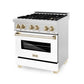 ZLINE Autograph Edition 30" 4.0 cu. ft. Dual Fuel Range with Gas Stove and Electric Oven in DuraSnow Stainless Steel with White Matte Door and Accents