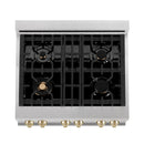 ZLINE Autograph Edition 30" 4.0 cu. ft. Dual Fuel Range with Gas Stove and Electric Oven in DuraSnow Stainless Steel with White Matte Door and Accents