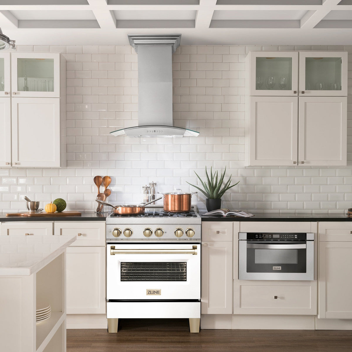 ZLINE Autograph Edition 30" 4.0 cu. ft. Dual Fuel Range with Gas Stove and Electric Oven in DuraSnow Stainless Steel with White Matte Door and Accents