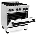 ZLINE Autograph Edition 30" 4.0 cu. ft. Dual Fuel Range with Gas Stove and Electric Oven in Stainless Steel with White Matte Door and Accents