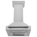 ZLINE Autograph Edition 30 Inch DuraSnow Stainless Steel Range Hood with Matte Black Handle, 8654SNZ-30-MB