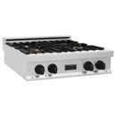 ZLINE Autograph Edition 30" Porcelain Rangetop with 4 Gas Burners in Stainless Steel with Accents