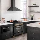 ZLINE Autograph Edition 36" 4.6 cu. ft. Dual Fuel Range with Gas Stove and Electric Oven in Black Stainless Steel with Accents