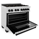 ZLINE Autograph Edition 36" 4.6 cu. ft. Dual Fuel Range with Gas Stove and Electric Oven in DuraSnow Stainless Steel with Accents
