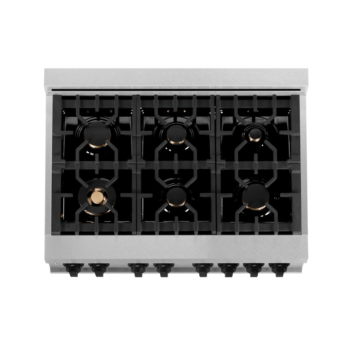 ZLINE Autograph Edition 36" 4.6 cu. ft. Dual Fuel Range with Gas Stove and Electric Oven in DuraSnow Stainless Steel with Accents