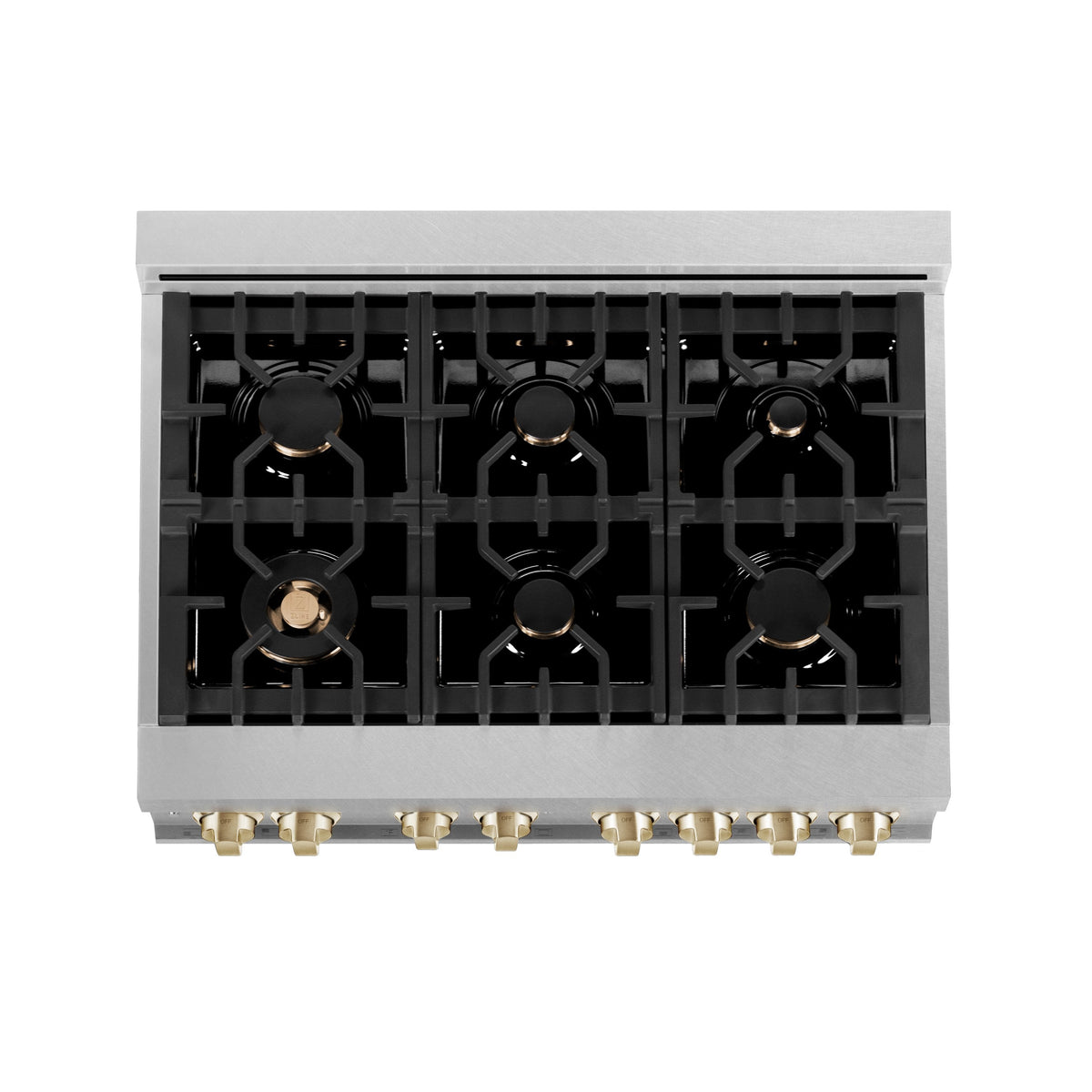 ZLINE Autograph Edition 36" 4.6 cu. ft. Dual Fuel Range with Gas Stove and Electric Oven in DuraSnow Stainless Steel with Accents