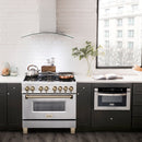 ZLINE Autograph Edition 36" 4.6 cu. ft. Dual Fuel Range with Gas Stove and Electric Oven in Stainless Steel with Accents