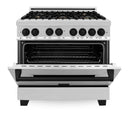ZLINE Autograph Edition 36" 4.6 cu. ft. Dual Fuel Range with Gas Stove and Electric Oven in Stainless Steel with Accents