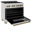ZLINE Autograph Edition 36" 4.6 cu. ft. Dual Fuel Range with Gas Stove and Electric Oven in Stainless Steel with Accents