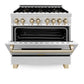ZLINE Autograph Edition 36" 4.6 cu. ft. Dual Fuel Range with Gas Stove and Electric Oven in Stainless Steel with Accents