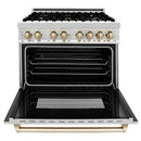 ZLINE Autograph Edition 36" 4.6 cu. ft. Dual Fuel Range with Gas Stove and Electric Oven in Stainless Steel with Accents