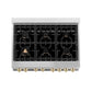 ZLINE Autograph Edition 36" 4.6 cu. ft. Dual Fuel Range with Gas Stove and Electric Oven in Stainless Steel with Accents