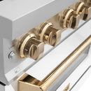 ZLINE Autograph Edition 36" 4.6 cu. ft. Dual Fuel Range with Gas Stove and Electric Oven in Stainless Steel with White Matte Door and Accents