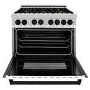 ZLINE Autograph Edition 36" 4.6 cu. ft. Dual Fuel Range with Gas Stove and Electric Oven in Stainless Steel with White Matte Door and Accents