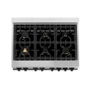 ZLINE Autograph Edition 36" 4.6 cu. ft. Dual Fuel Range with Gas Stove and Electric Oven in Stainless Steel with White Matte Door and Accents