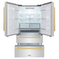 ZLINE Autograph Edition 36-Inch 22.5 cu. ft 4-Door French Door Refrigerator with Ice Maker in Stainless Steel with Polished Gold Square Handles RFMZ-36-FG