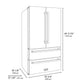 ZLINE Autograph Edition 36-Inch 22.5 cu. ft 4-Door French Door Refrigerator with Ice Maker in Stainless Steel with Polished Gold Square Handles RFMZ-36-FG