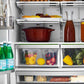 ZLINE Autograph Edition 36-Inch 22.5 cu. ft 4-Door French Door Refrigerator with Ice Maker in Stainless Steel with Polished Gold Square Handles RFMZ-36-FG