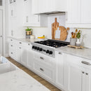 ZLINE Autograph Edition 36" Porcelain Rangetop with 6 Gas Burners in Dura Snow Stainless Steel With Accents